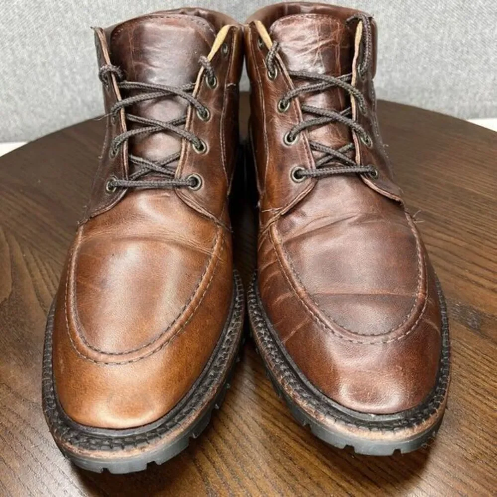 Allen Edmonds Cascade Chukka Boots‎ Men's 9.5B Brown Leather Vibram Moc Toe 6164